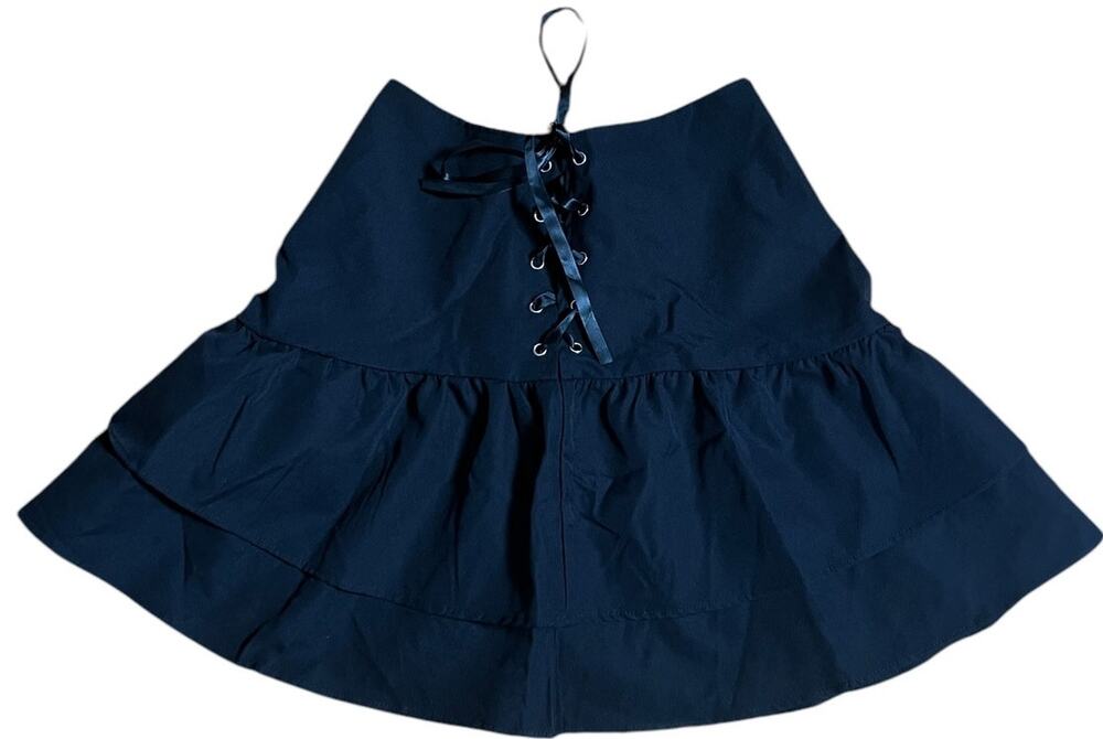 Romwe Black Skirt W/ Lace Front & Back Small S NWT